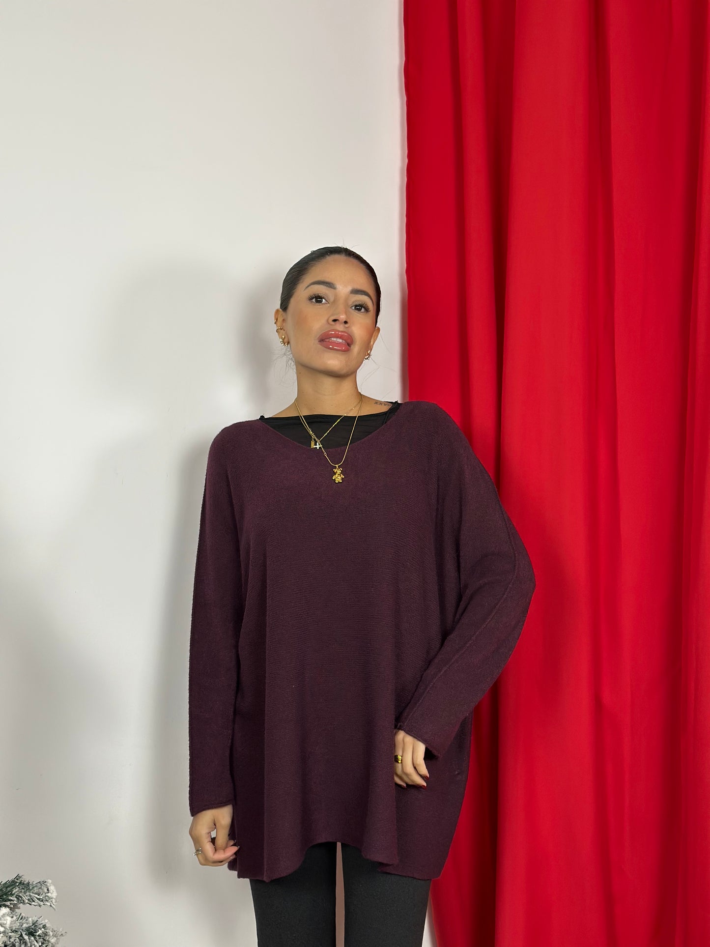 Girocollo Spalle Cadenti Over