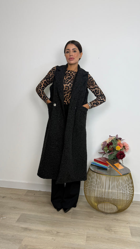 Gilet Lungo Lana Cotta