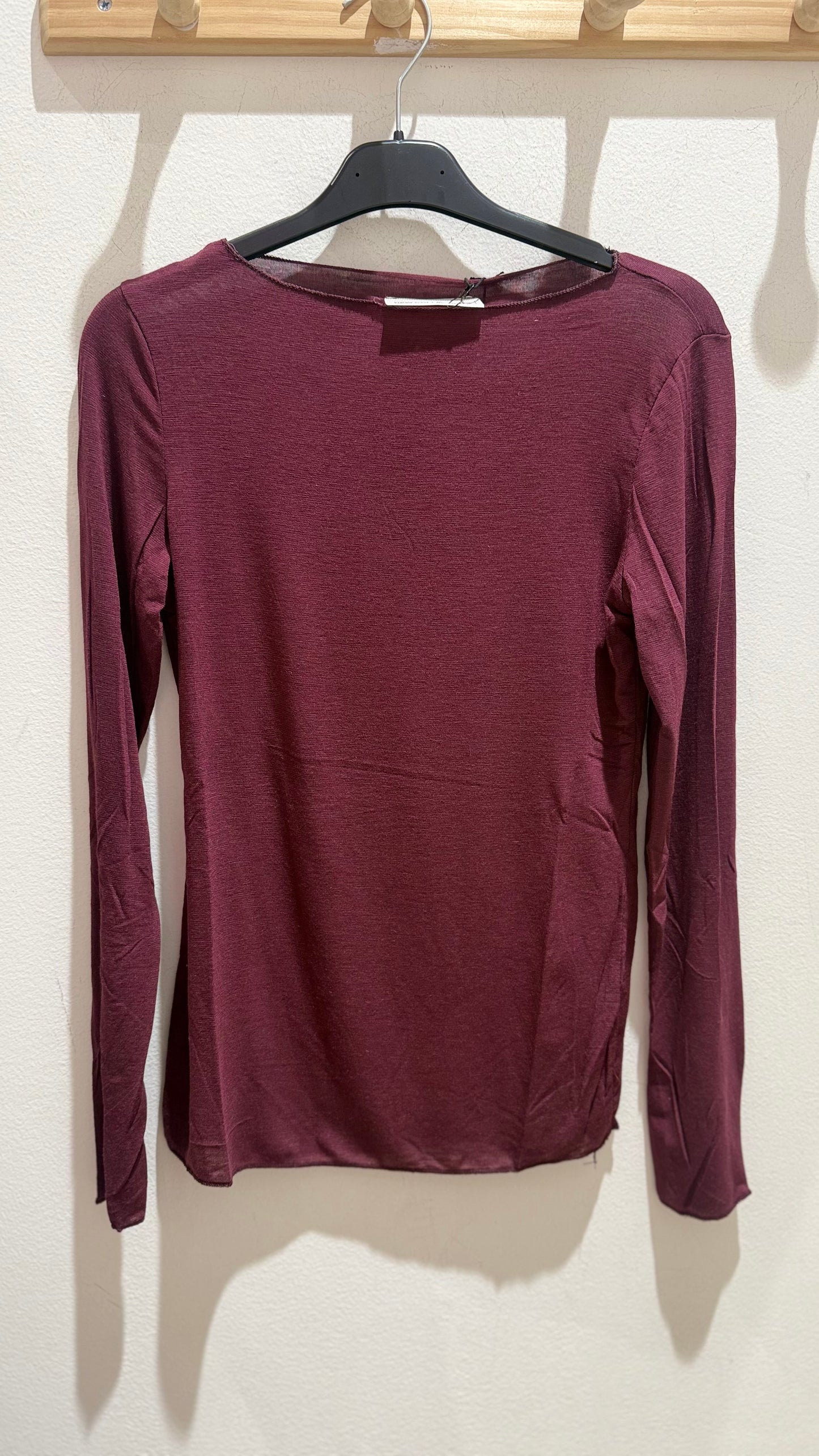 Maglietta girocollo con misto cashmere