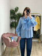 Camicia Trasparente chiusura a Fiocchetto