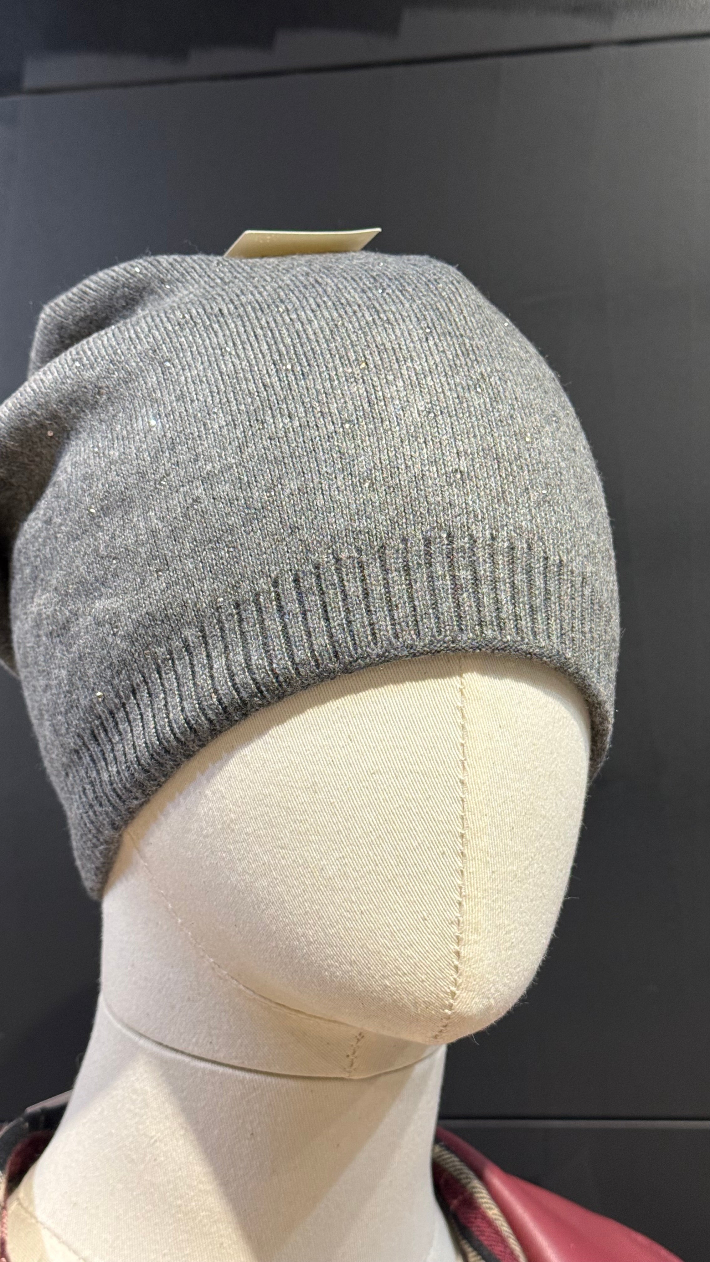 Cappello con Glitter Misto Cashmere