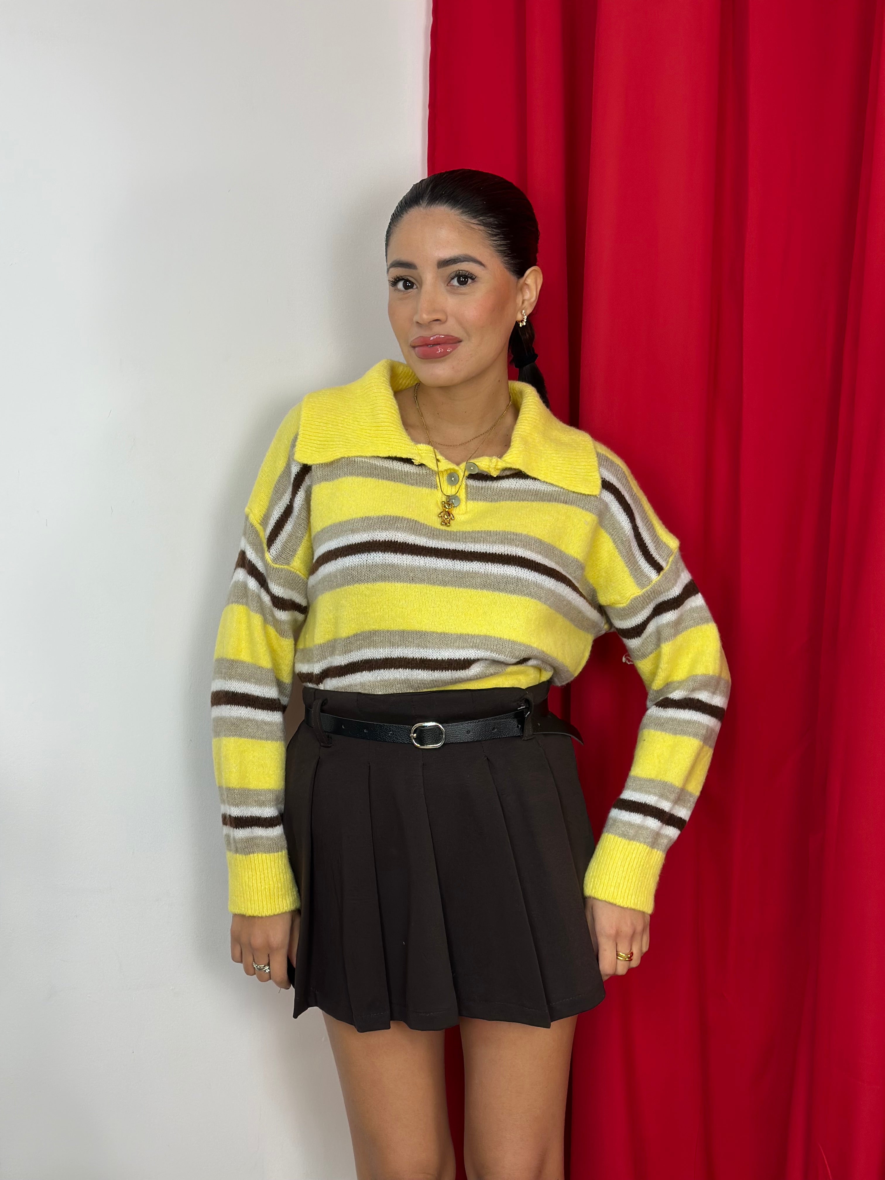 Maglia camicia a righe