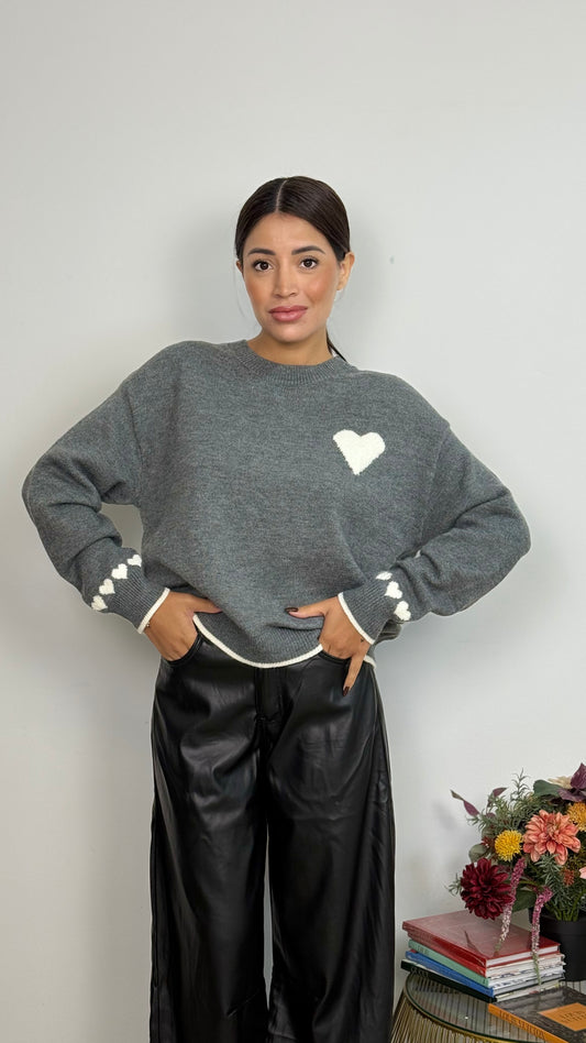 Pullover con Dettaglio a Cuore