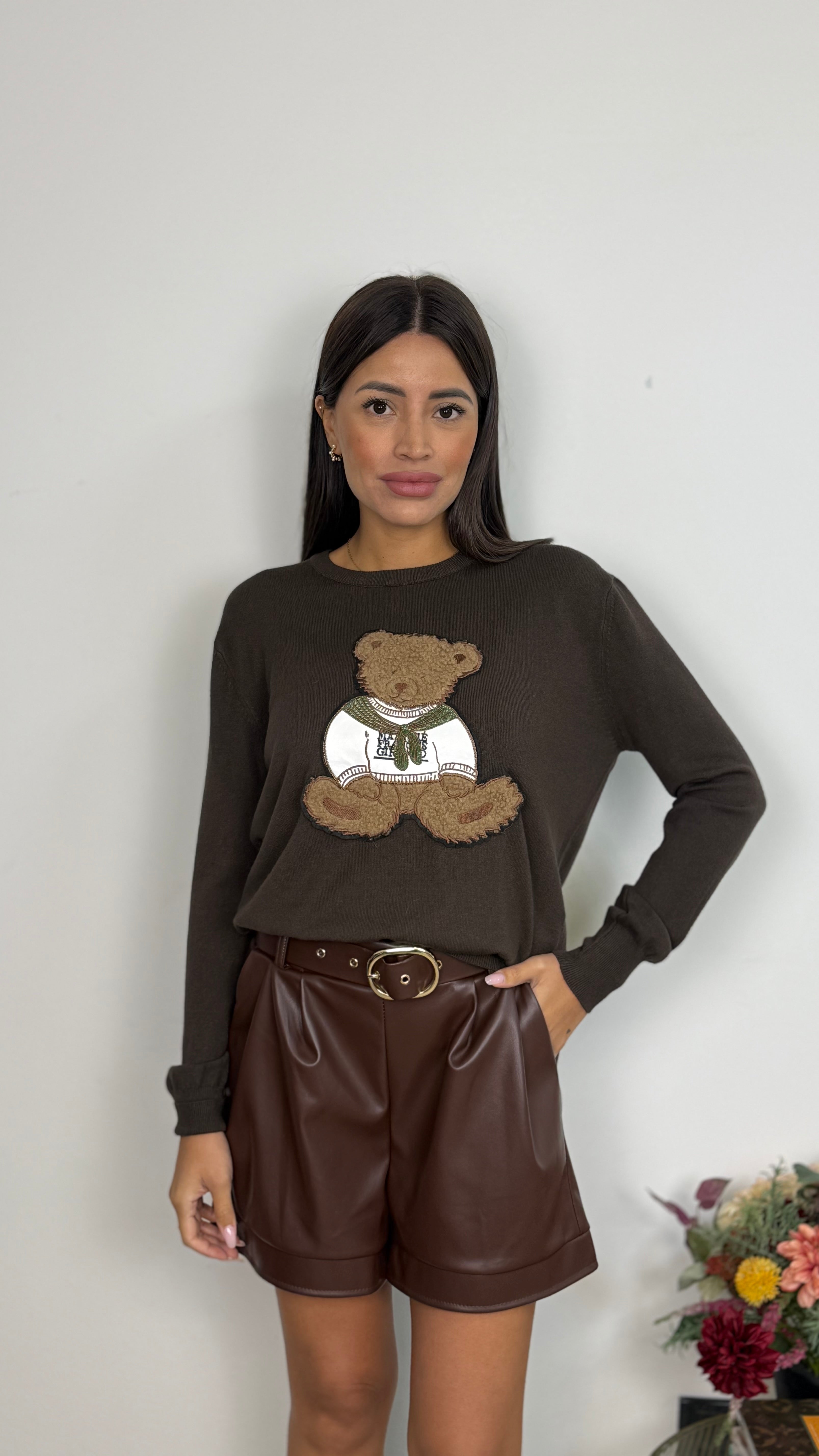 Pullover Teddy Ricamato