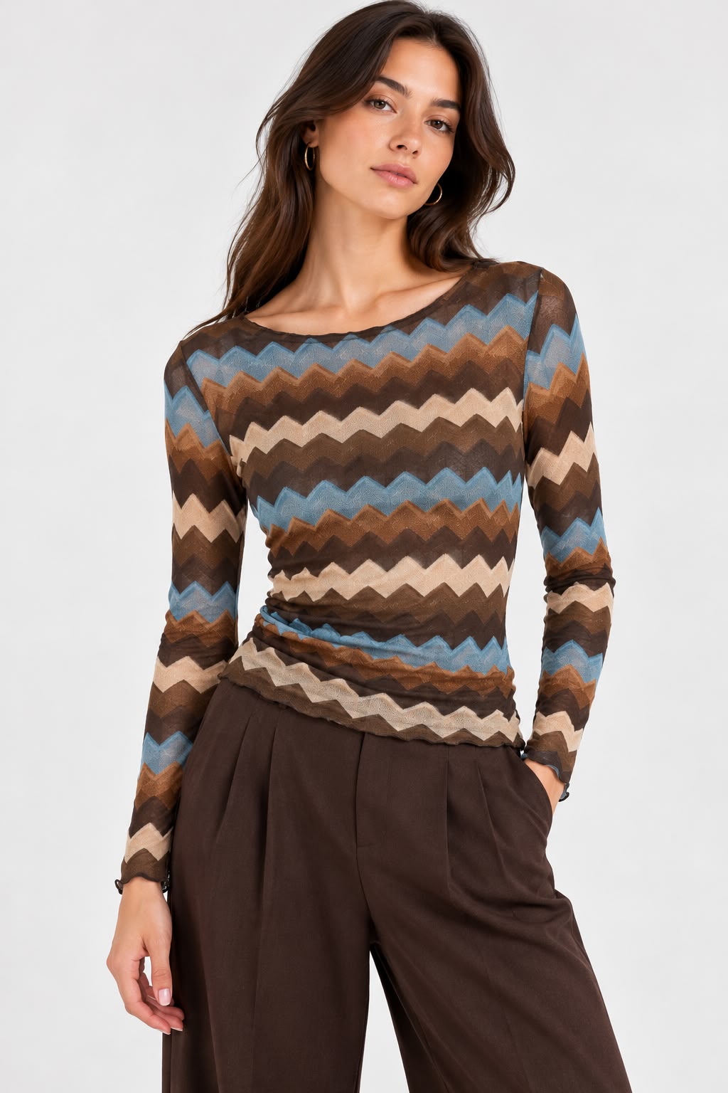 Maglia zig zag misto cashmere