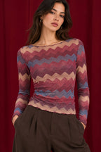 Maglia zig zag misto cashmere