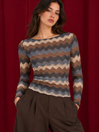 Maglia zig zag misto cashmere