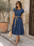 Abito Denim Corto con Cintura