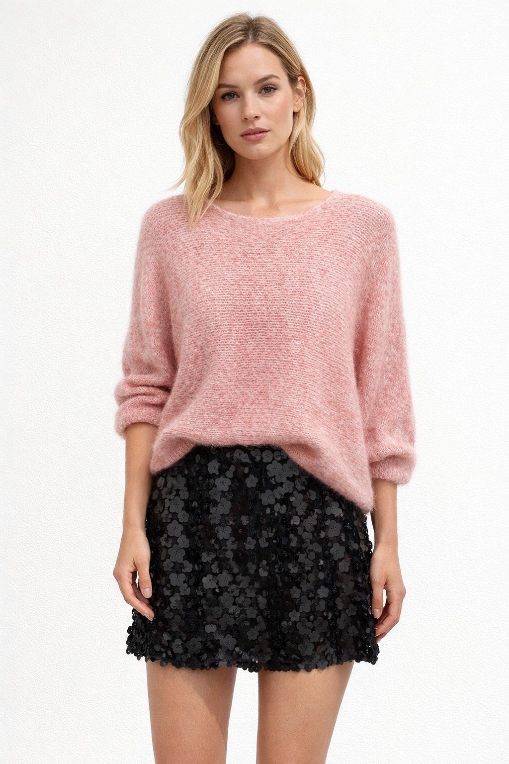 Girocollo Spalle Cadenti Misto Lana