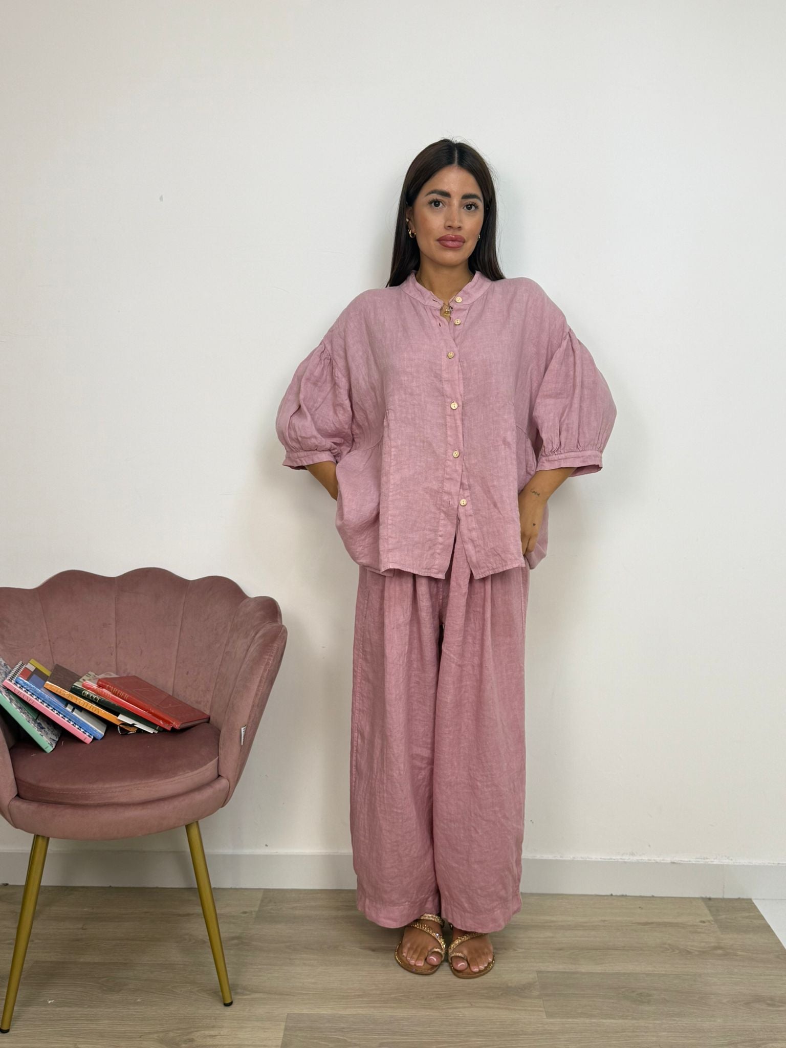 Camicia Maniche Arricciate