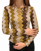Girocollo Misto Cashmere Zig Zag