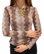 Girocollo Misto Cashmere Zig Zag