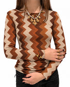 Girocollo Misto Cashmere Zig Zag