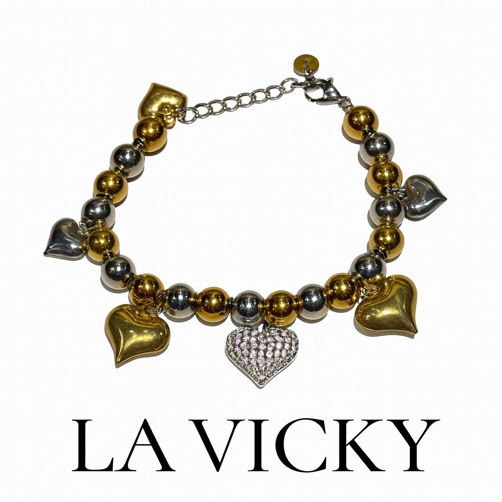 Braccialetto Big Heart Bicolor