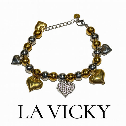 Braccialetto Big Heart Bicolor