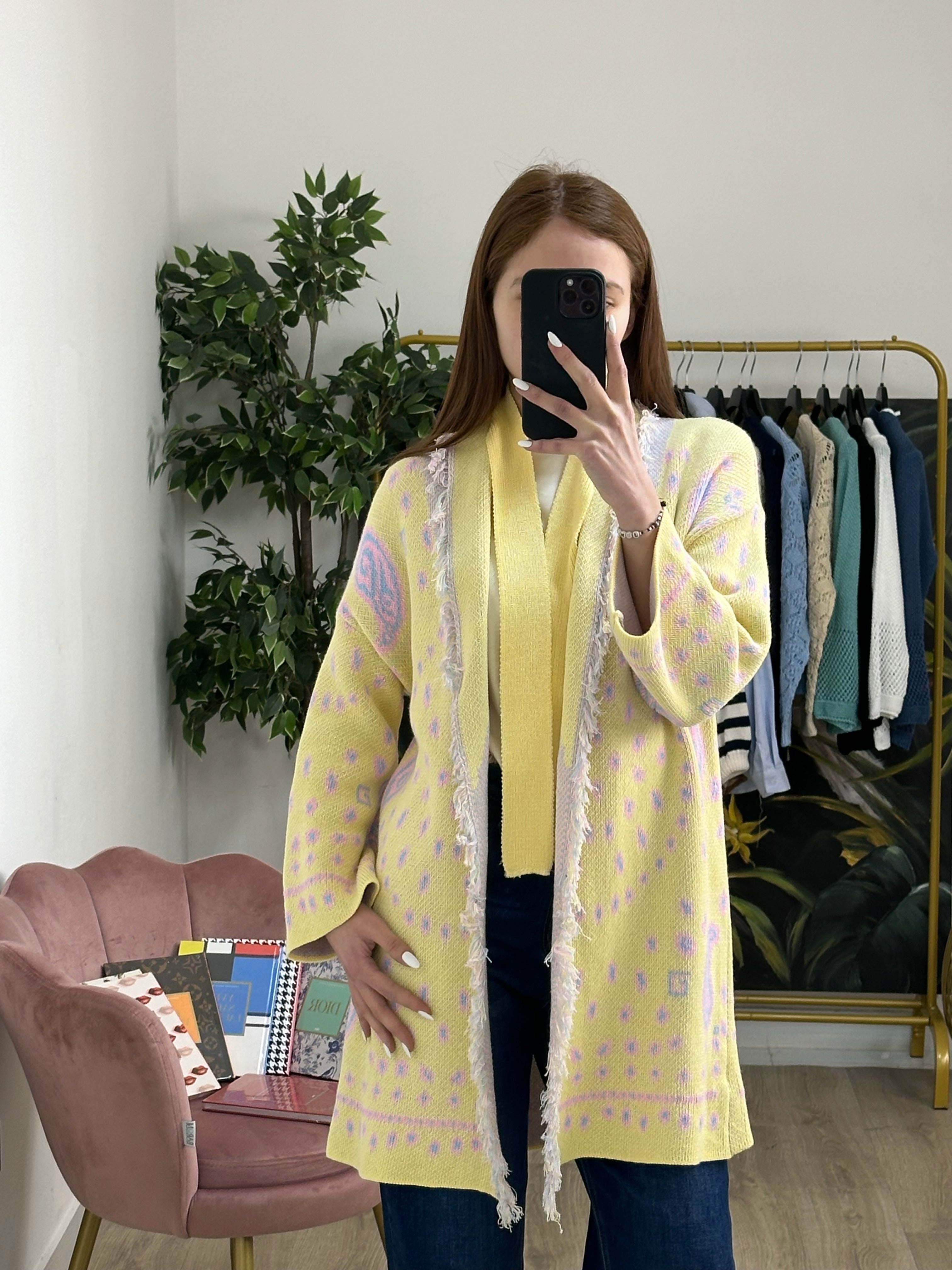 Cardigan Jacquard Etnico