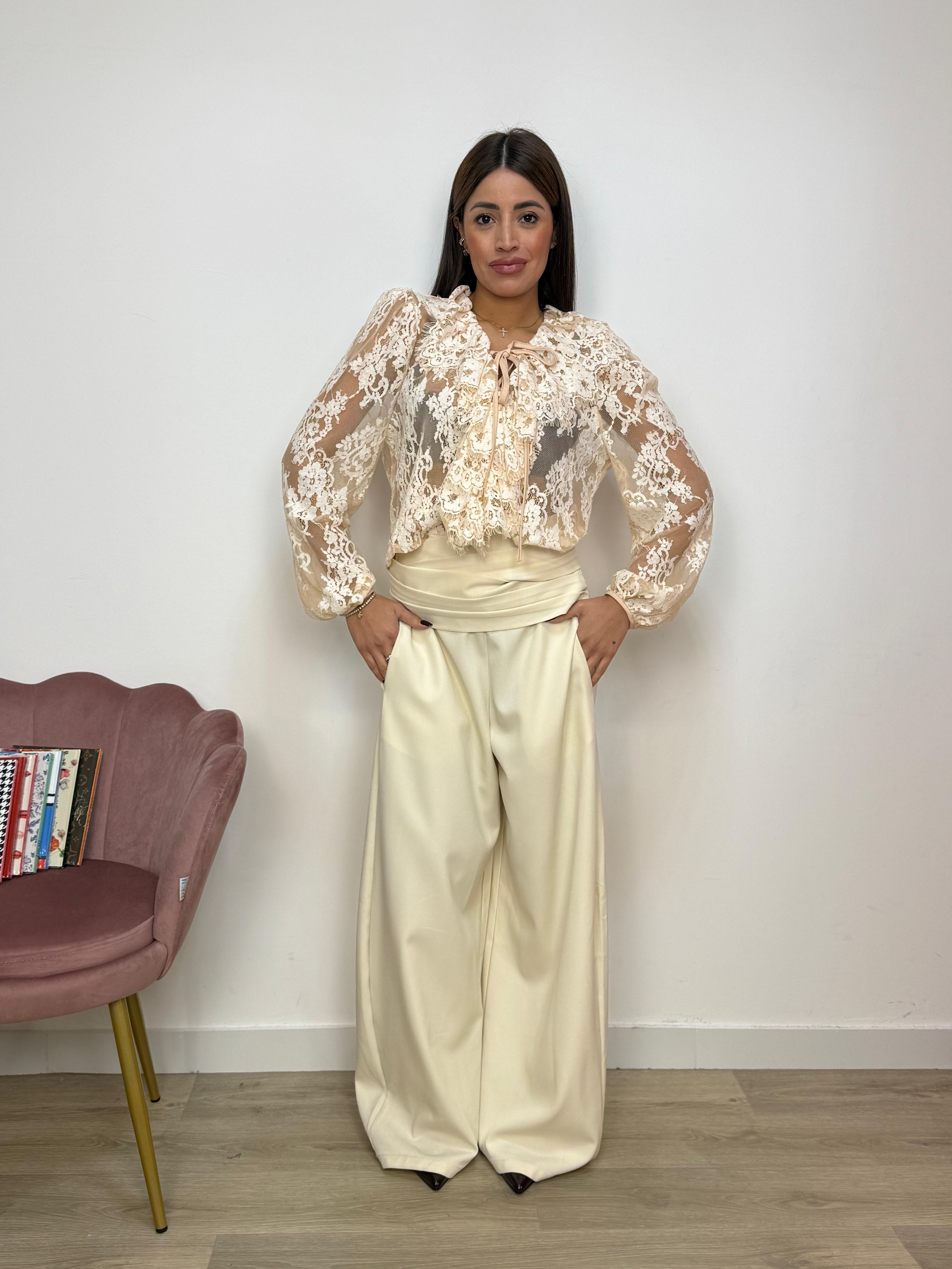 Pantalone Palazzo con Cintura