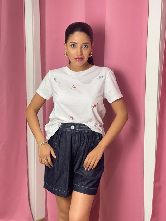 Short finto denim