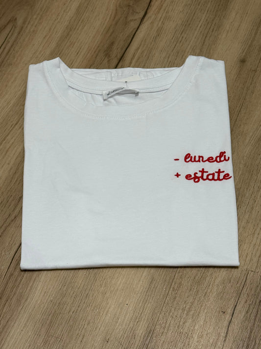 T-shirt con scritte ricamate 4.0