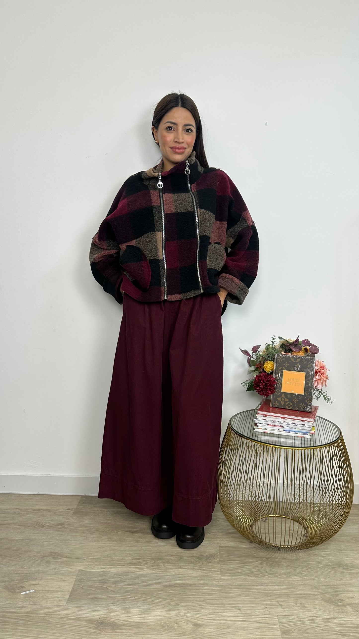 Giacca Oversize Effetto Plaid