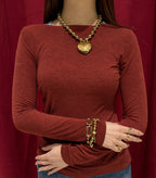 Maglietta girocollo con misto cashmere