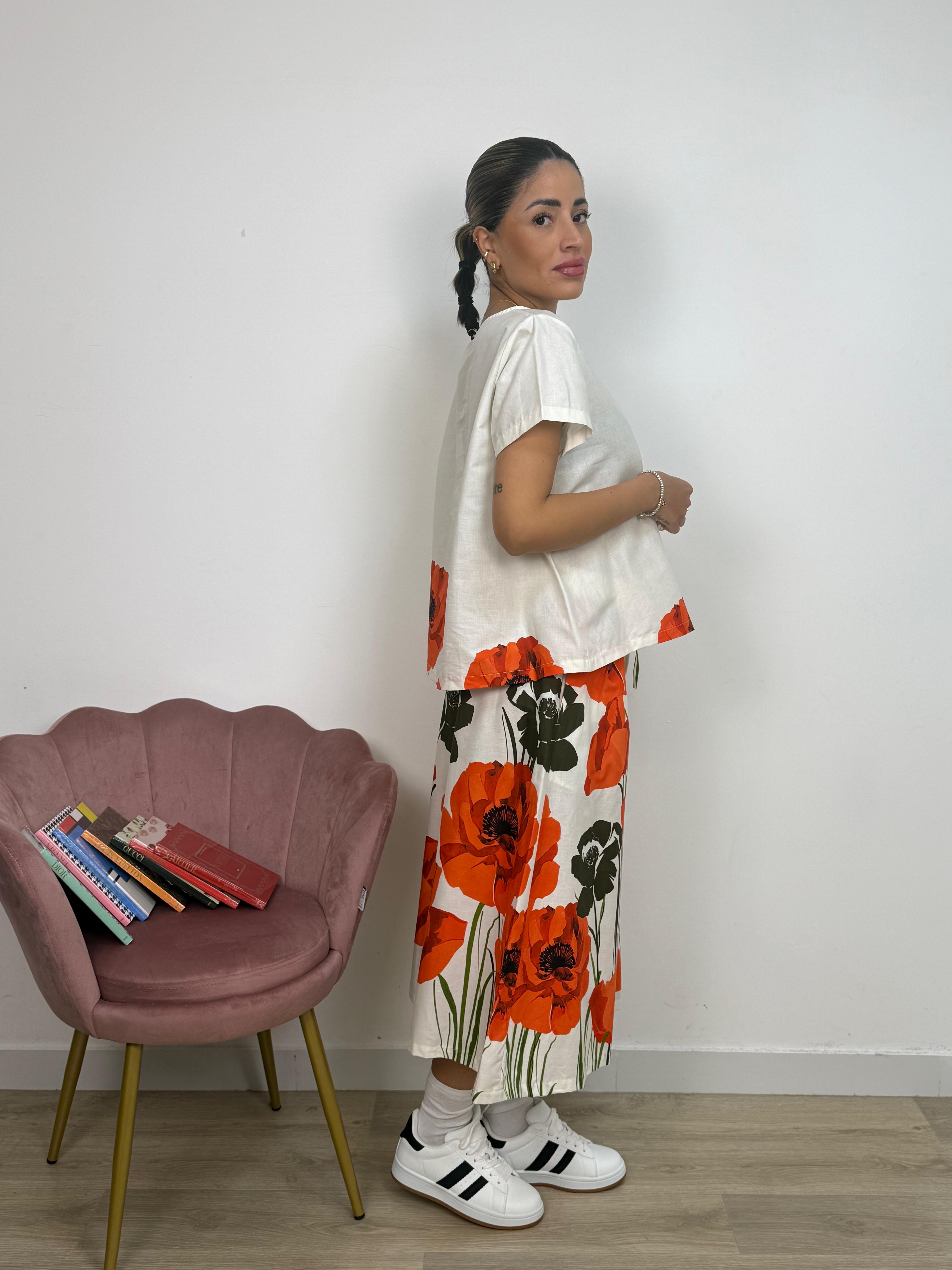 Pantalone Corto Fiorito Wendy Trendy