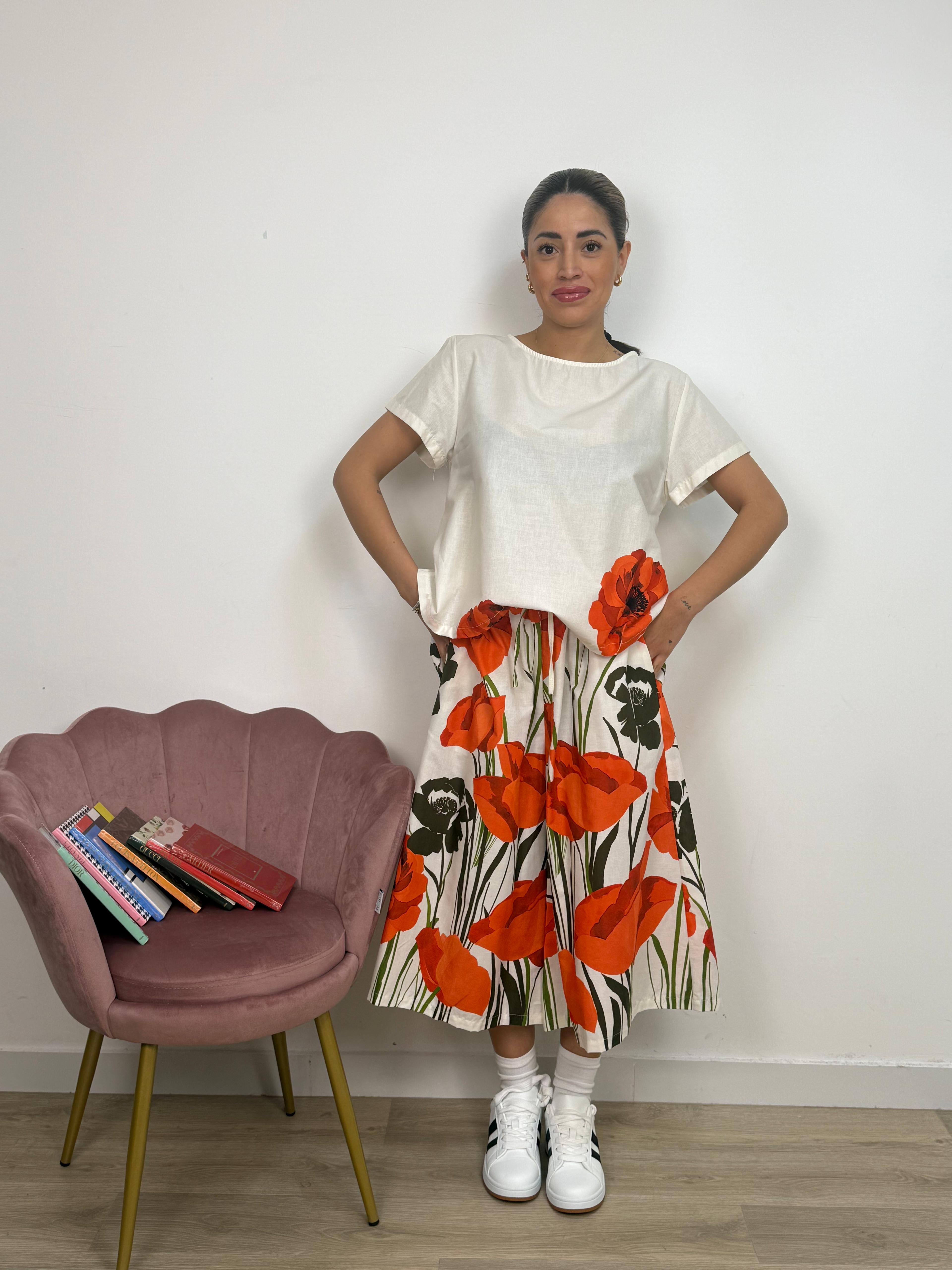 Pantalone Corto Fiorito Wendy Trendy