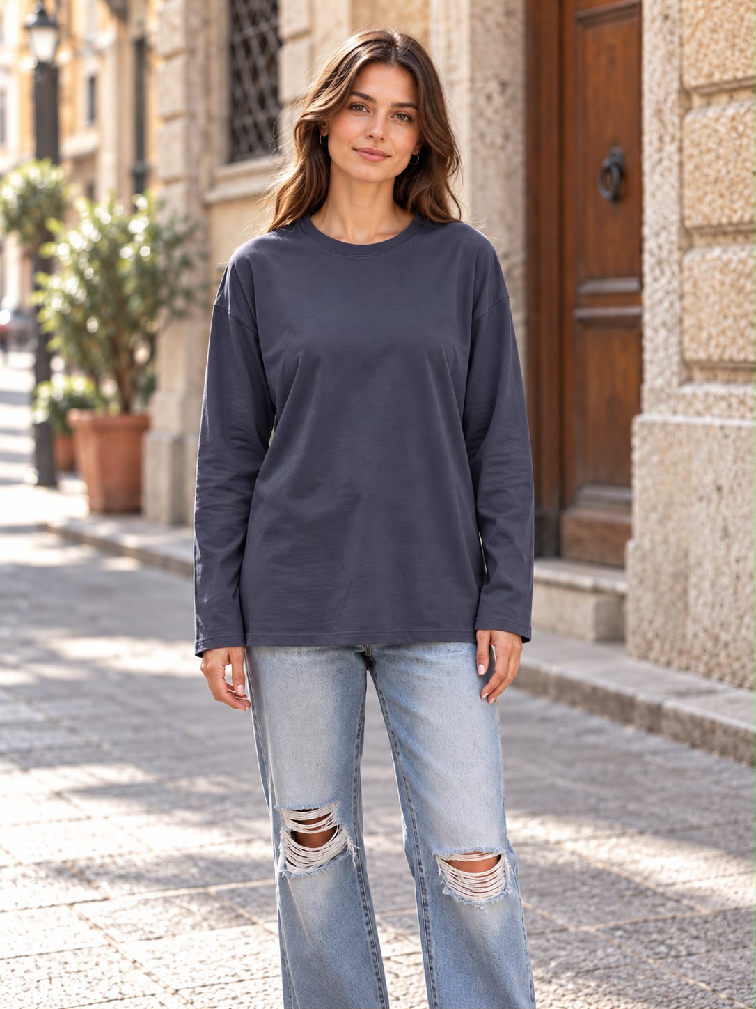 T-Shirt Basic Maniche Lunghe