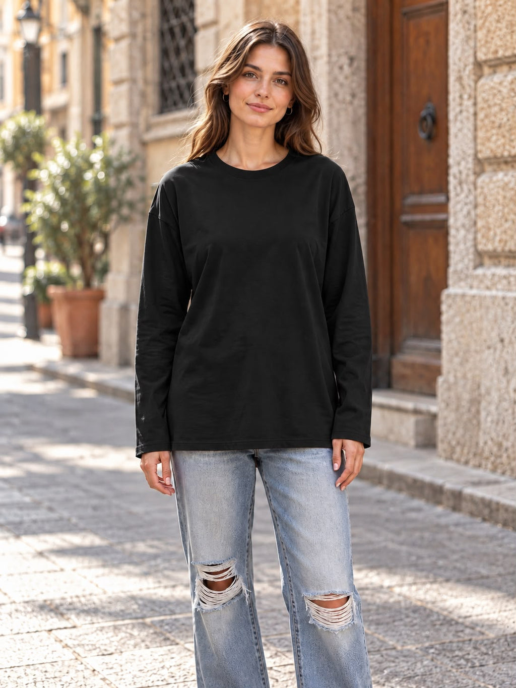 T-Shirt Basic Maniche Lunghe