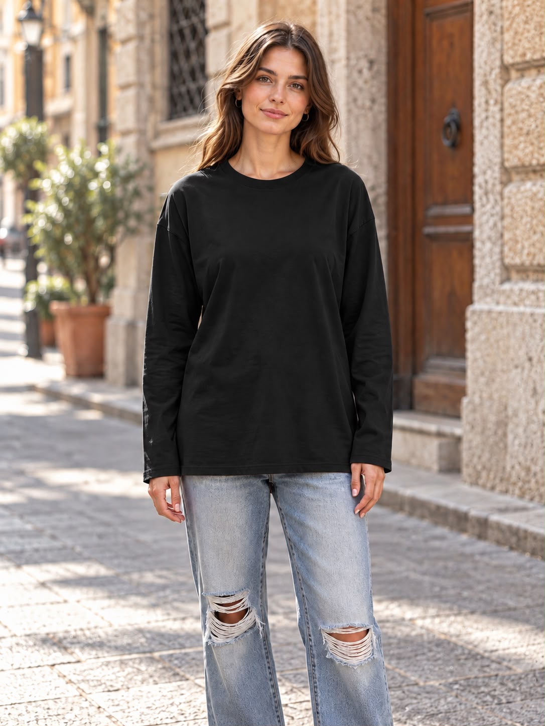 T-Shirt Basic Maniche Lunghe