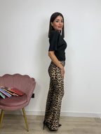 Pantalone a zampa maculato