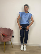 Pantalone Boyfriend con Cintura Leopardata