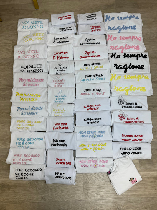 T-Shirt Over with Writes Ricamato 1.0