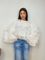 Blusa in Tulles con Balze