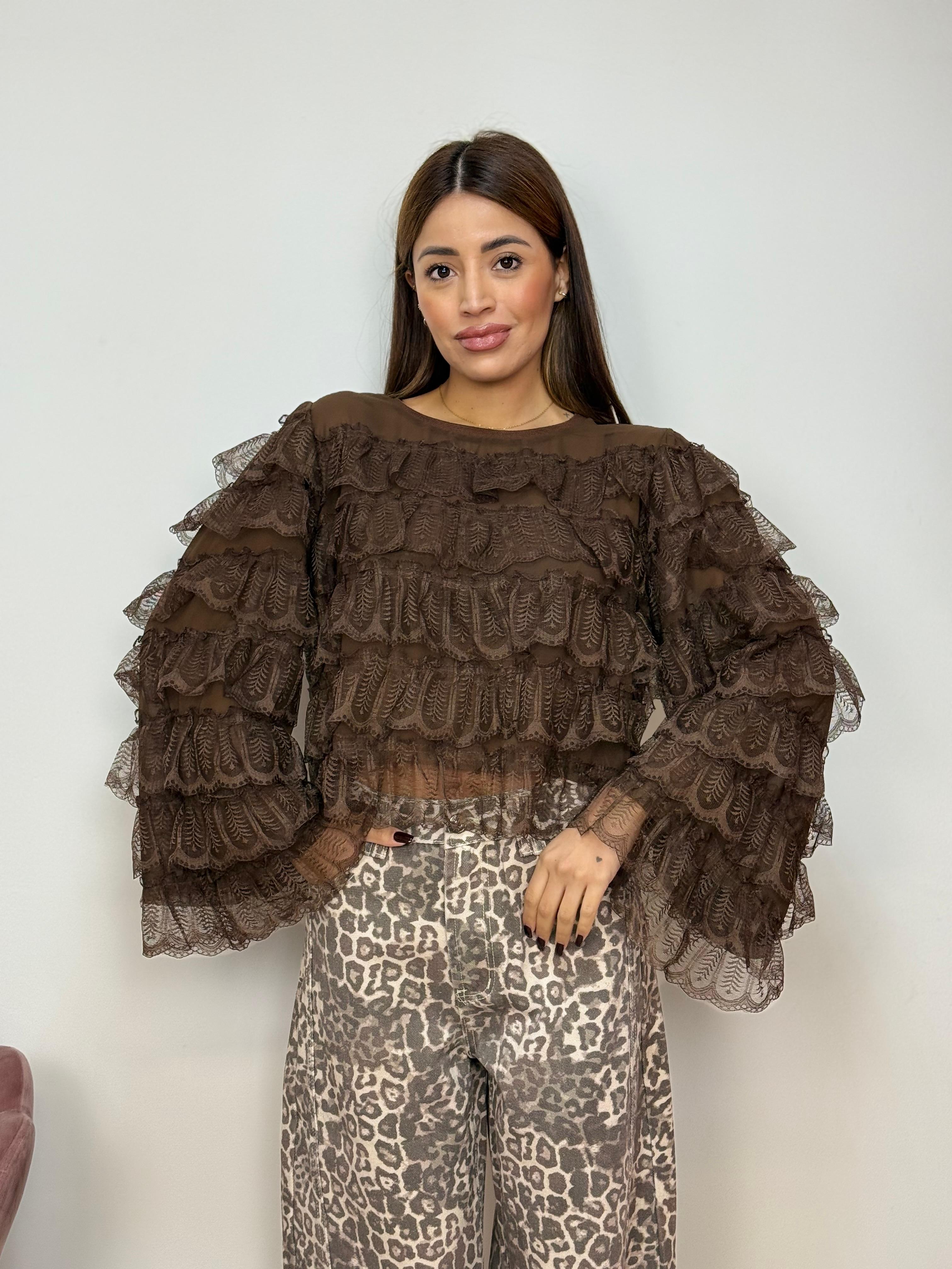 Blusa in Tulles con Balze
