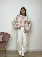 Giacca Corta Jacquard Floreale