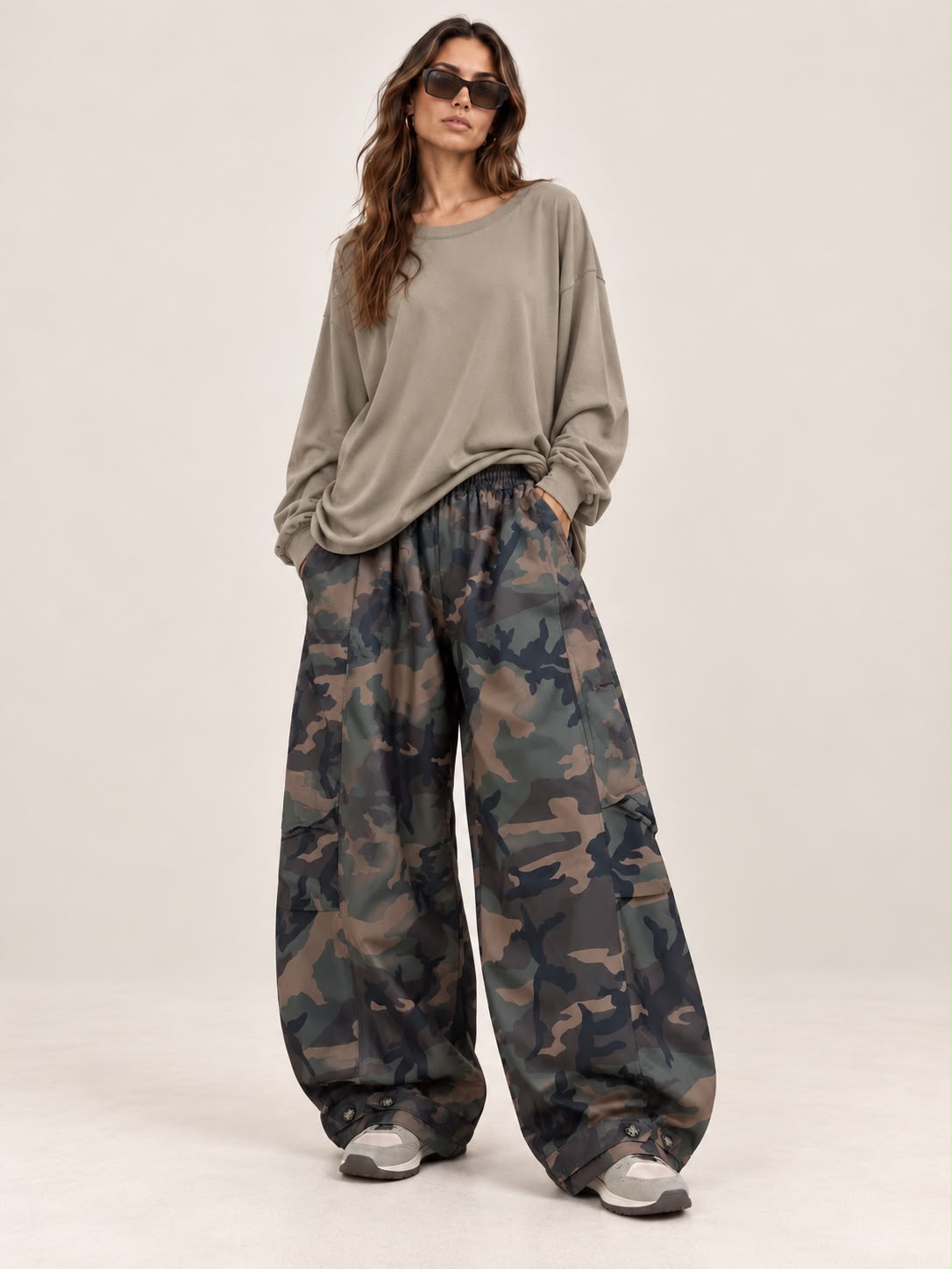 Pantalone Balloon Militare Elasticizzato