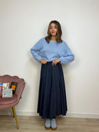 Gonna Jeans Plissettata