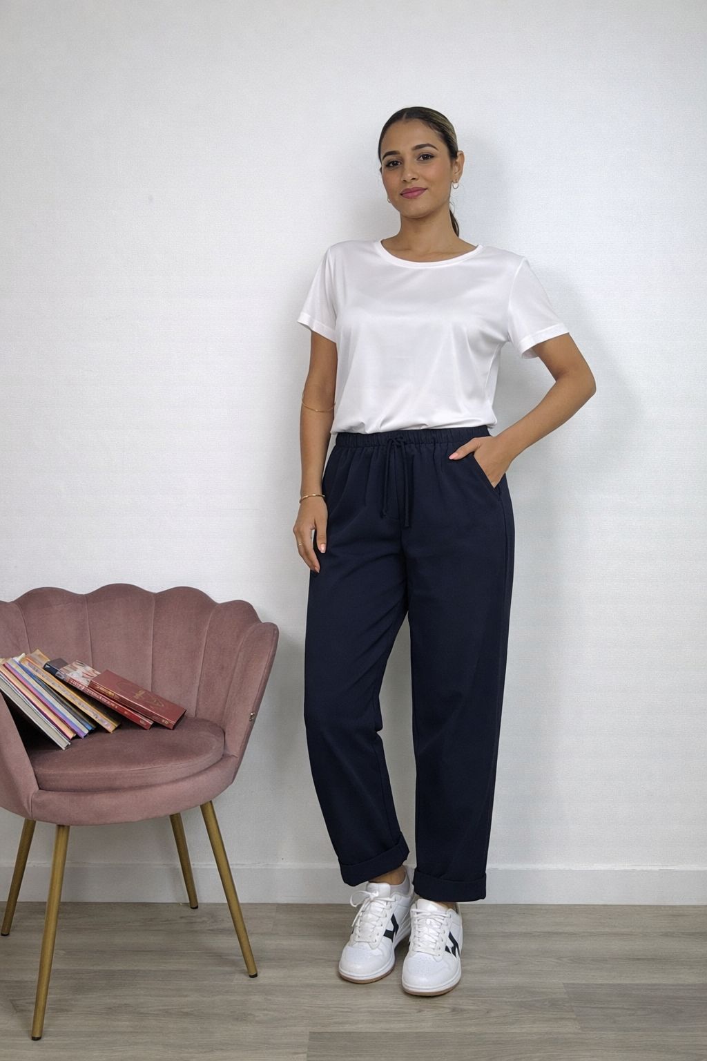 Pantalone Elasticizzato a Pieghe