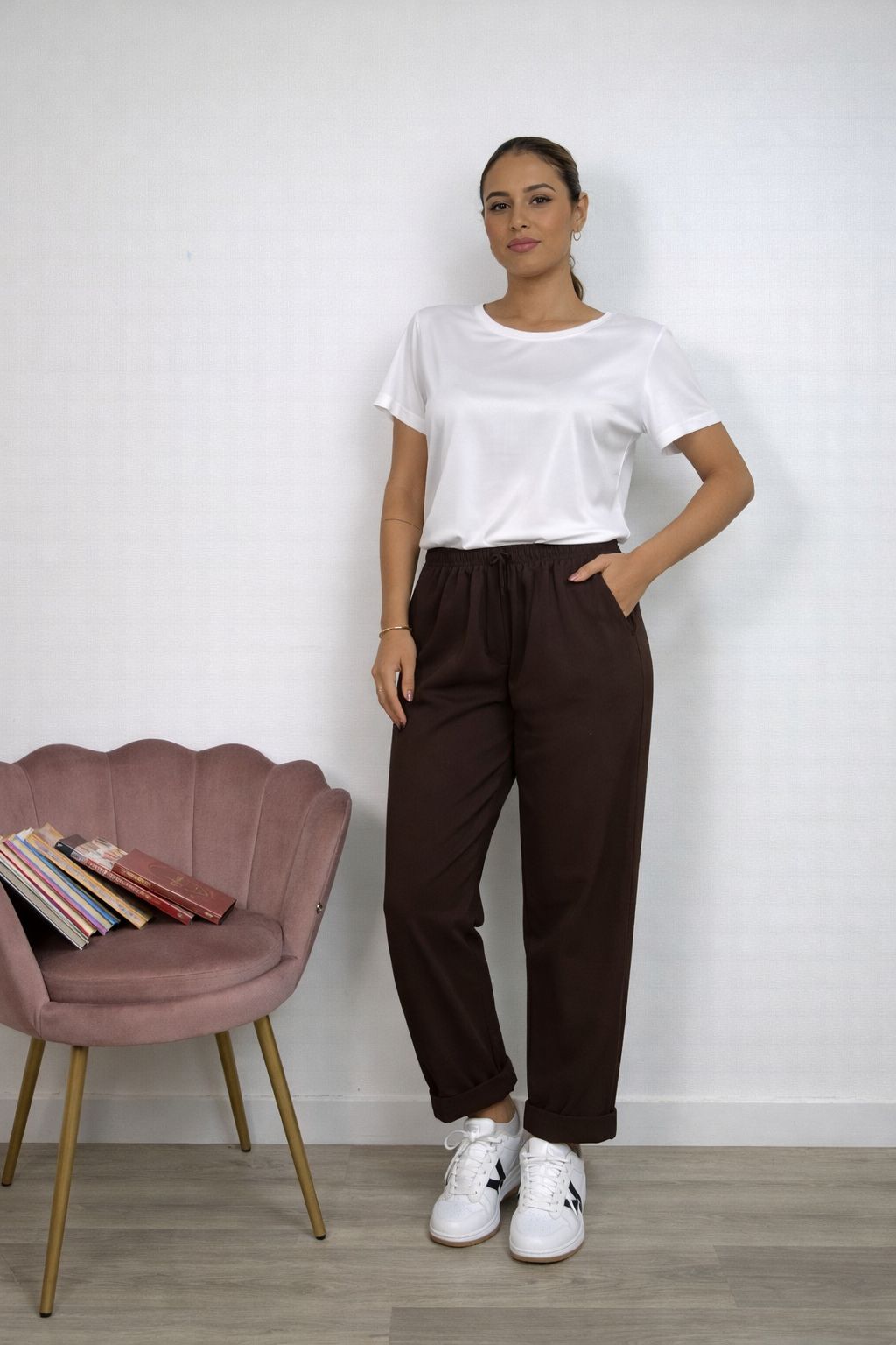 Pantalone Elasticizzato a Pieghe