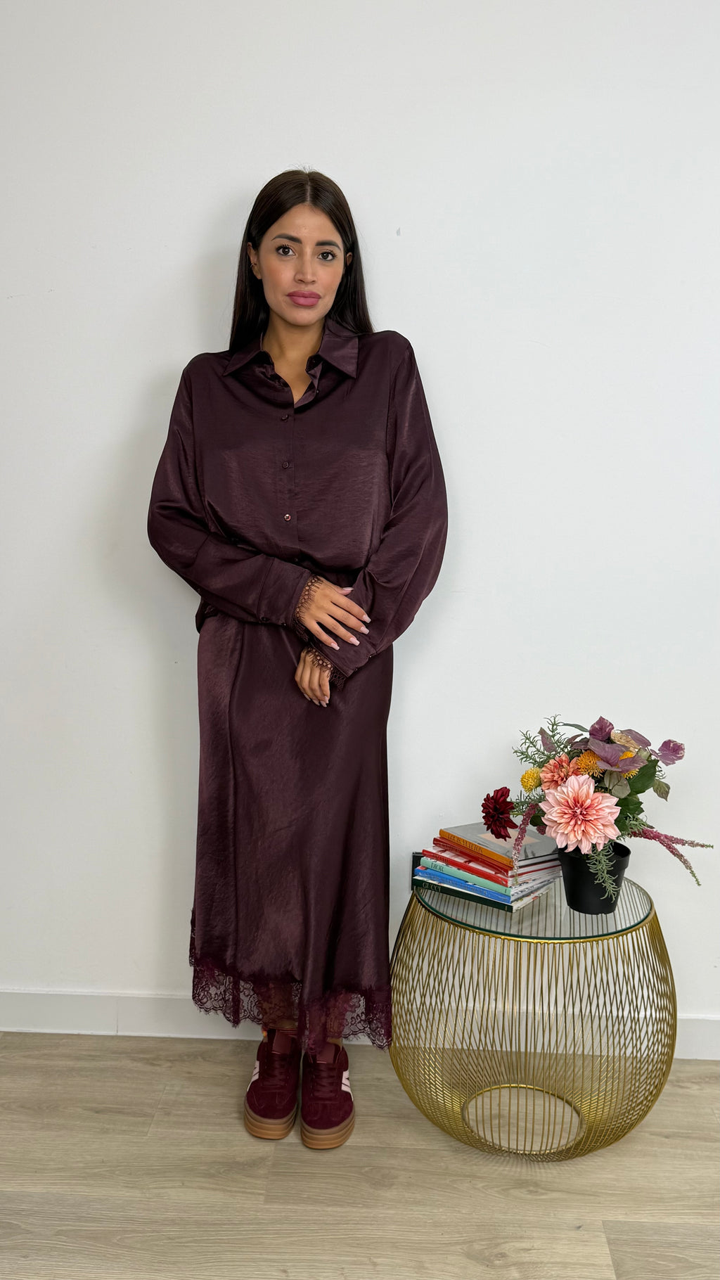 Gonna raso pizzo Lumina