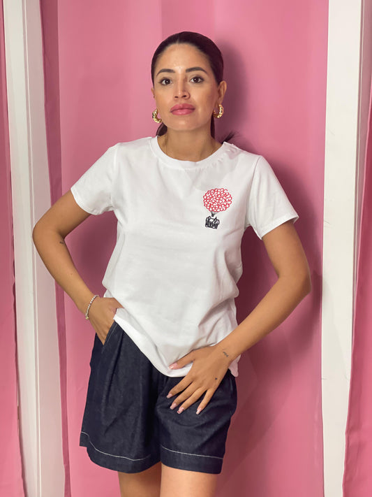 T-shirt up ricamato
