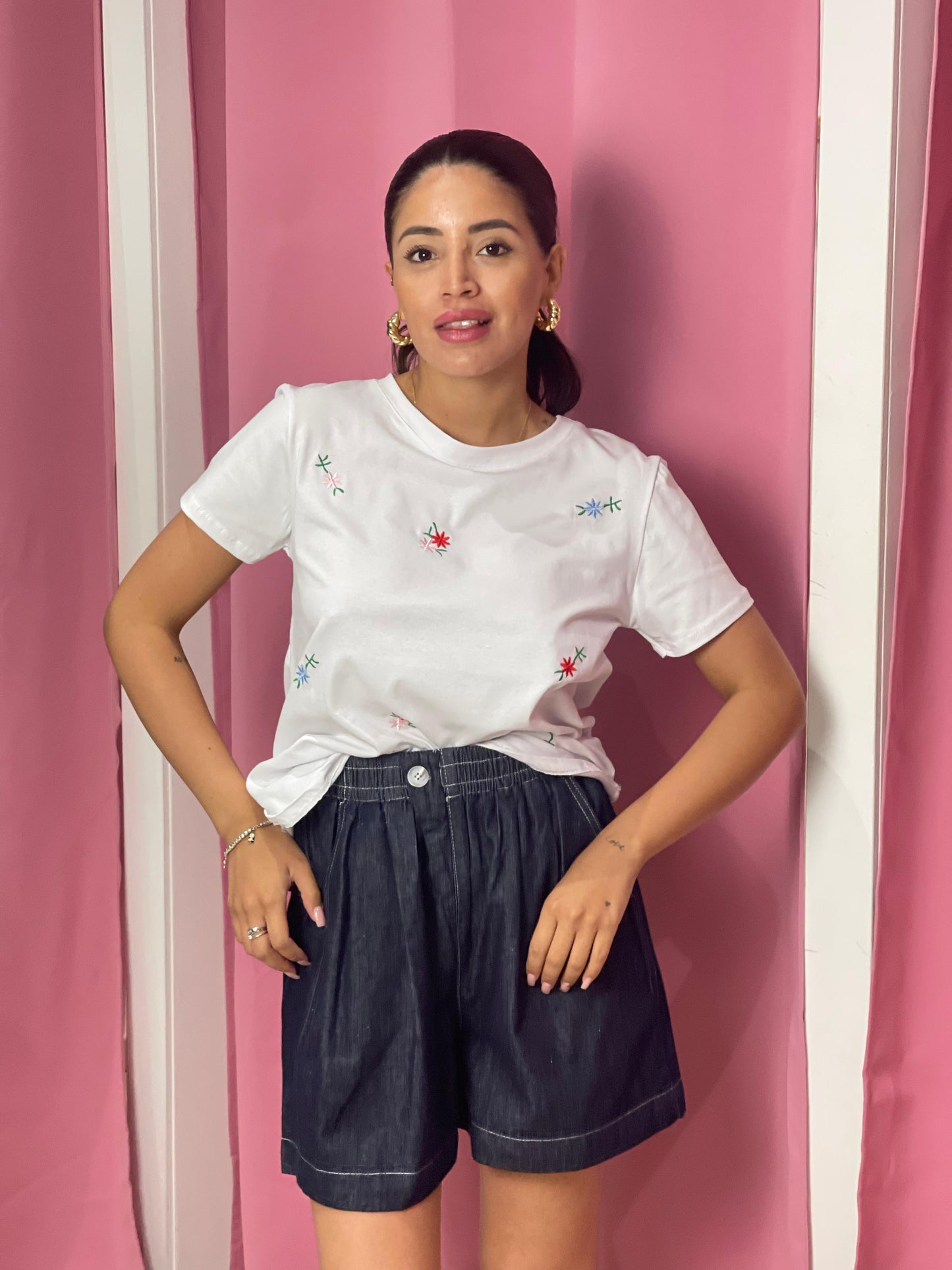 Short finto denim