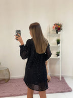 Abito camicia con paillette