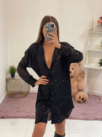 Abito camicia con paillette