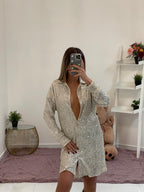 Abito camicia con paillette