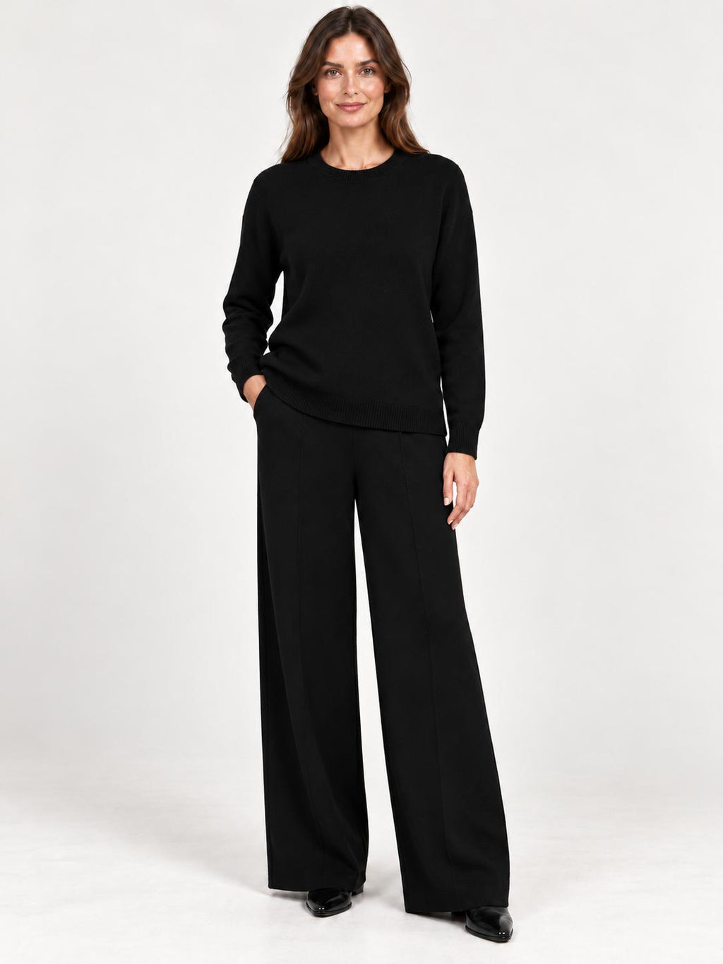 Completo in Maglia con Pantalone a Palazzo
