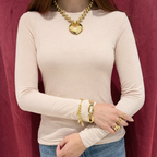 Maglietta girocollo con misto cashmere