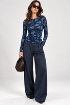 Maglia flowers misto cashmere