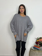 Maglia Over Girocollo Spalle Cadenti